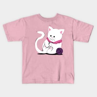 Cute Cat and a Wool Ball Kids T-Shirt